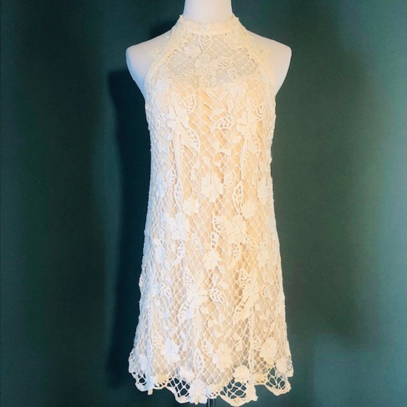 Free People Women's Snowdrop Lace Trapeze Dress Softshell - Picture 2 of 10